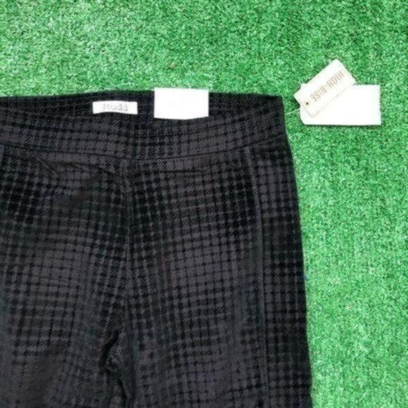 Mudd Black Velvet Plaid High Waisted Skinny Jeggings Size XS - Picture 6 of 8